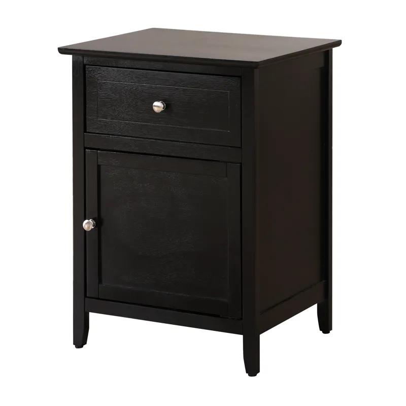 Izzy - G1413-N-50 1 Drawer /1 Door Nightstand - Black