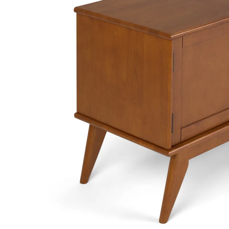 Draper - Mid Century Low TV Media Stand - Teak Brown
