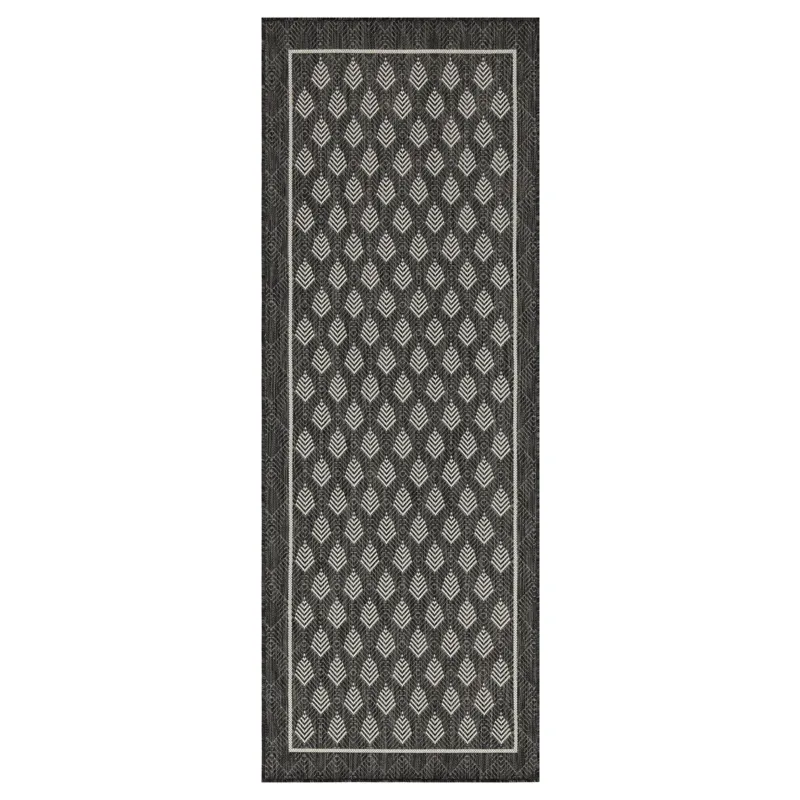 Sunshine - 2\'7\" X 7\'3\" Indoor / Outdoor Area Rug Polypropylene - Anthracite