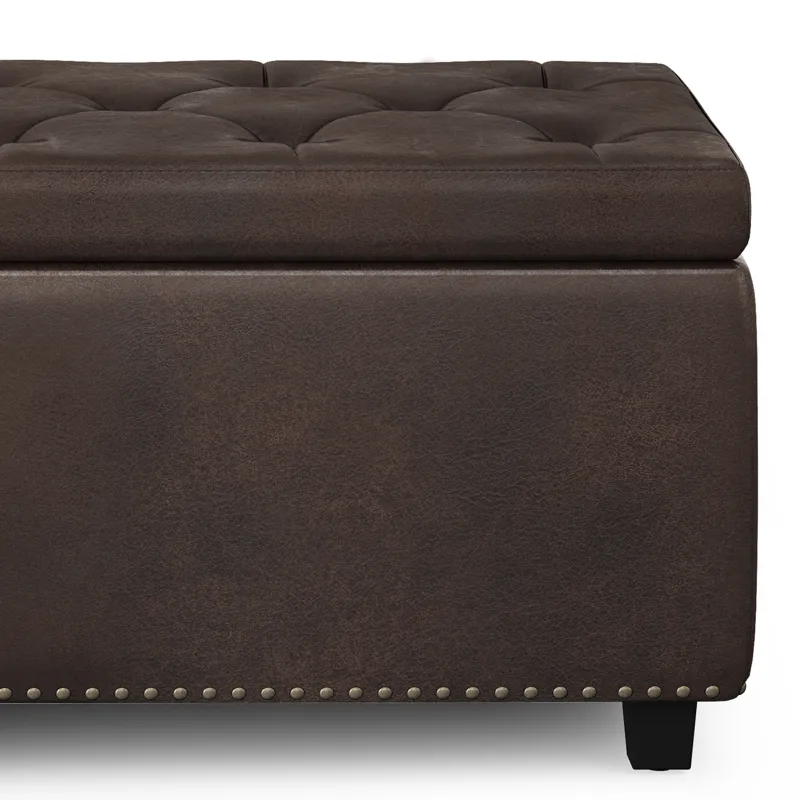 Hamilton - Storage Ottoman - Distressed Brown