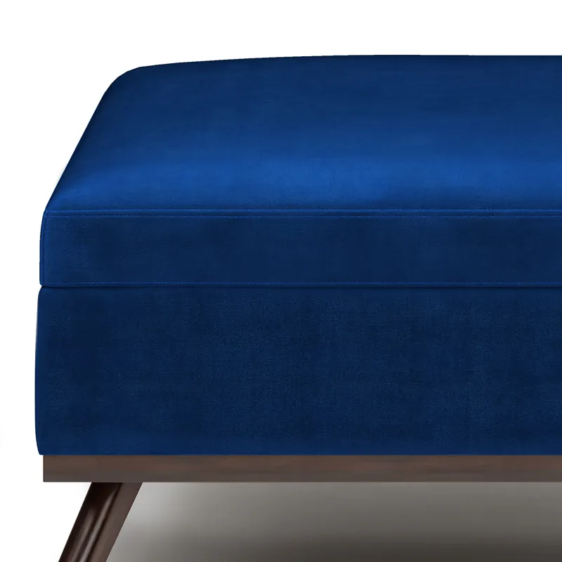 Owen - Square Coffee Table Storage Ottoman - Blue