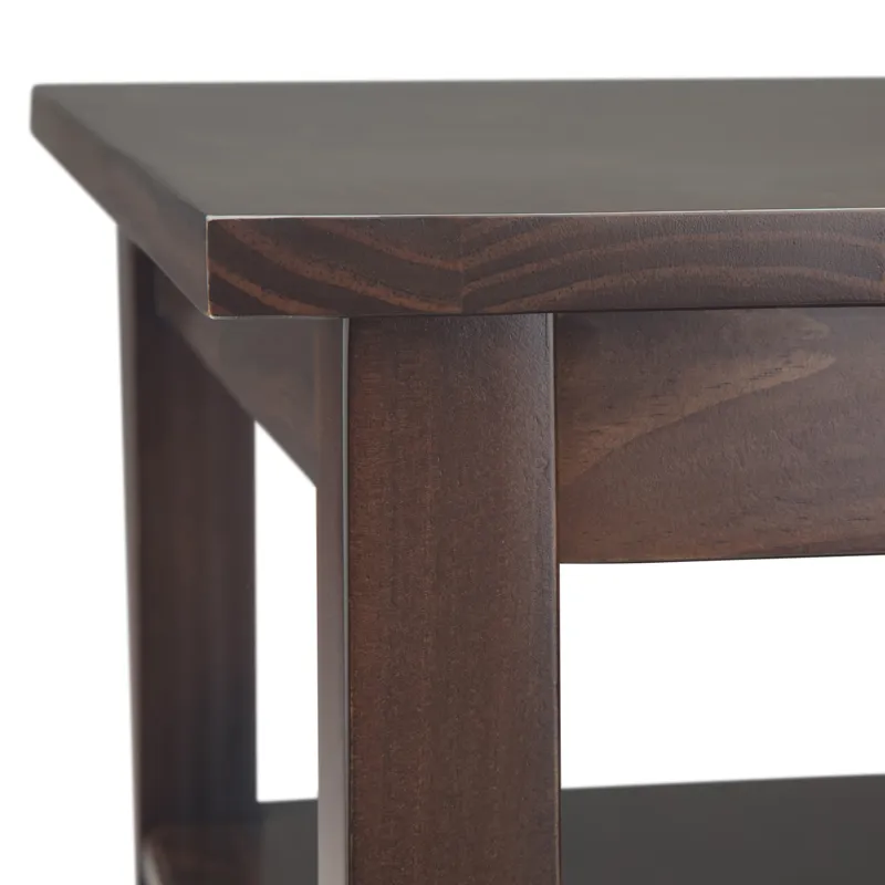 Warm Shaker - Narrow Side Table - Tobacco Brown