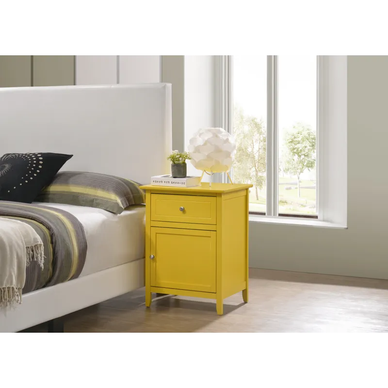 Izzy - G1402-N 1 Drawer /1 Door Nightstand - Yellow