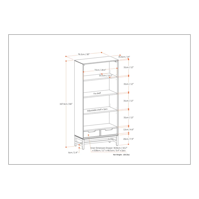 Banting - Mid Century Bookcase - Walnut Veneer