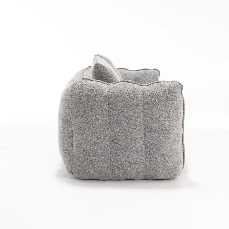 Soft Beanbag Chair With High Resilience Foam Core For Two People - Gray