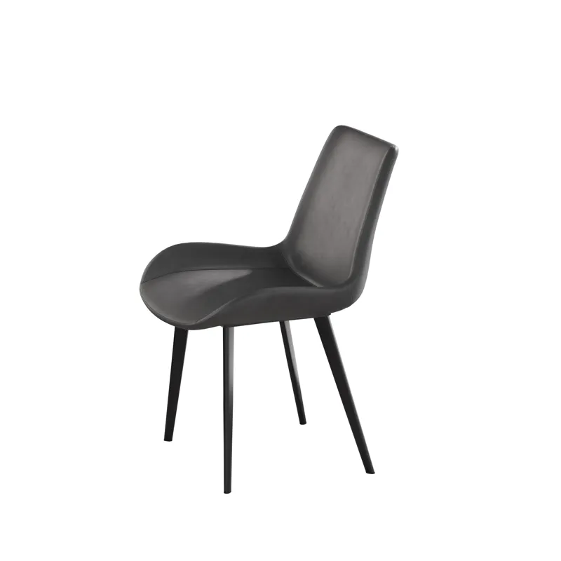 Modern Dining Chair Living Room Metal Leg Dining Chair (Set of 2) - Black / Gray