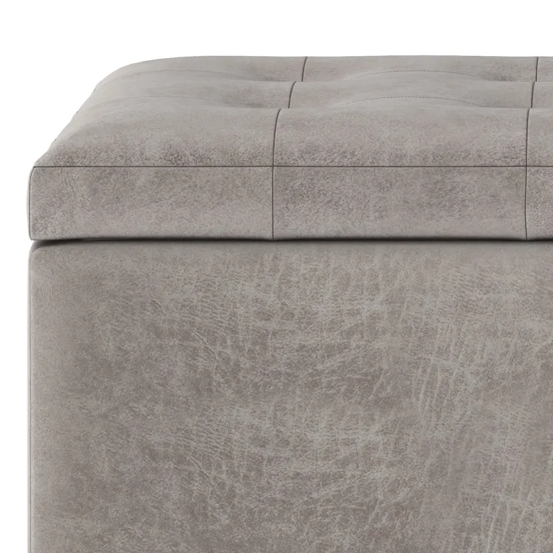 Cosmopolitan - Storage Ottoman - Distressed Grey Taupe
