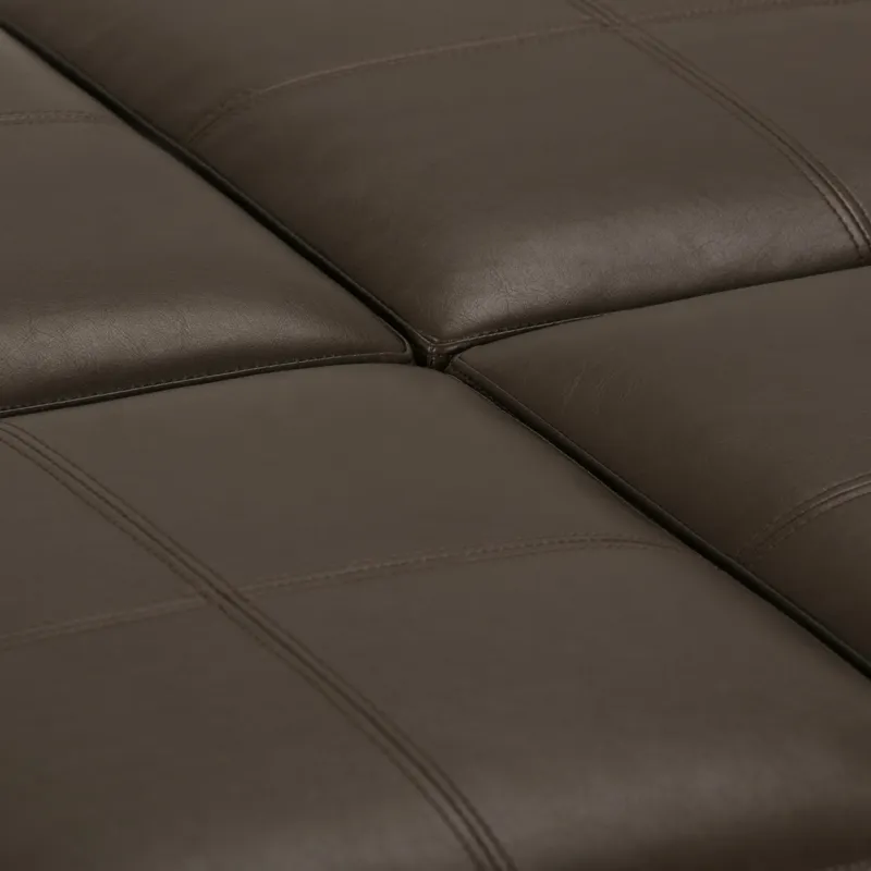 Avalon - Square Coffee Table Storage Ottoman - Chocolate Brown