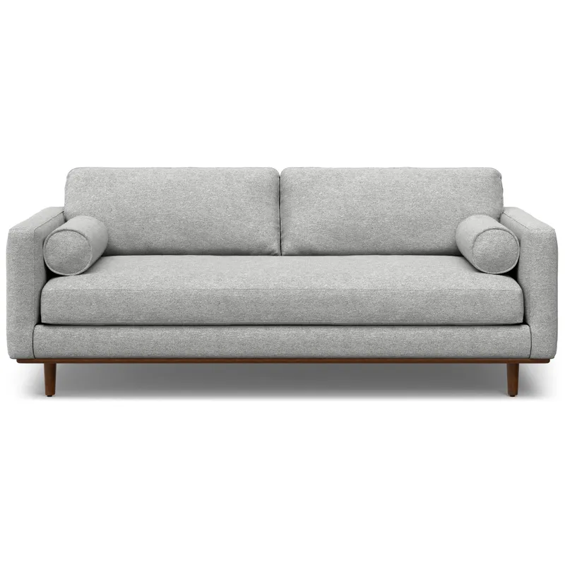Morrison - 89\" Sofa and Ottoman Set - Mist Gray