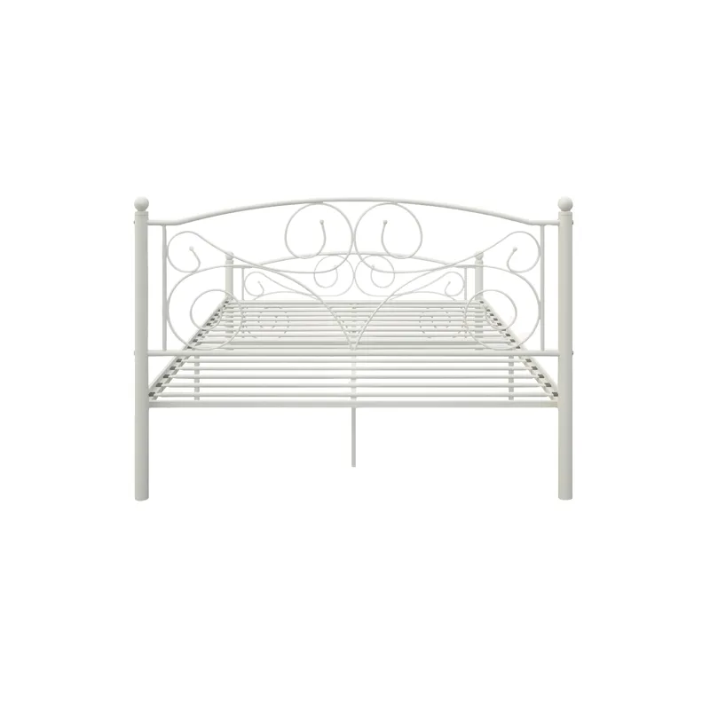 Full With Metal Frame Bed - White
