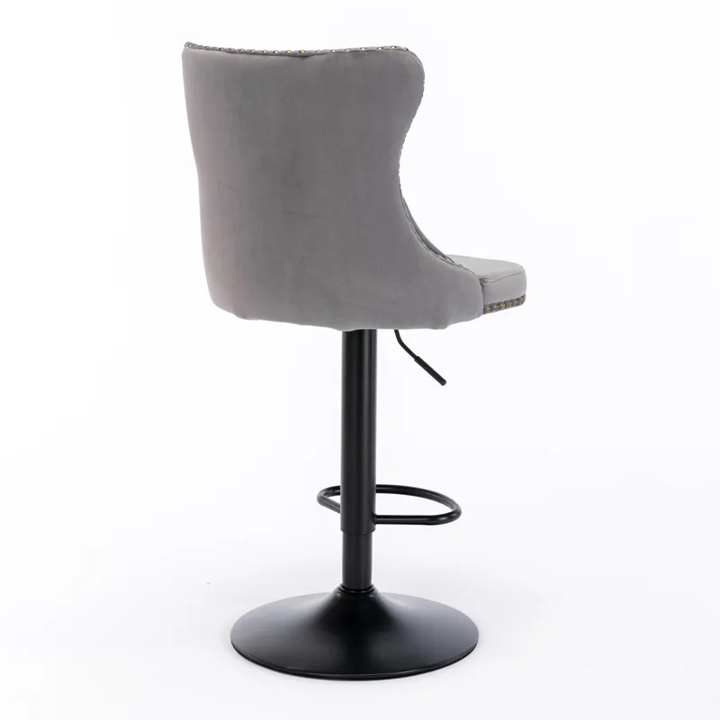 Swivel Velvet Barstools Adjusatble Seat Height , Modern Upholstered Bar Stools With Backs Comfortabl