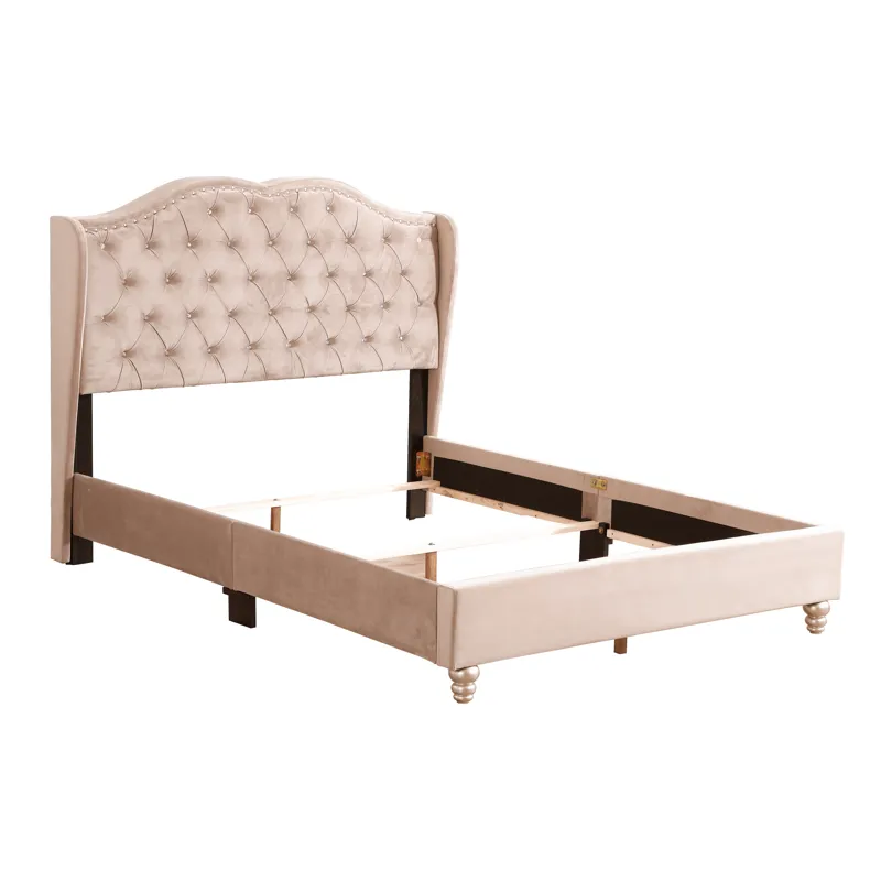 Joy - G1935-QB-UP Queen Upholstered Bed - Beige