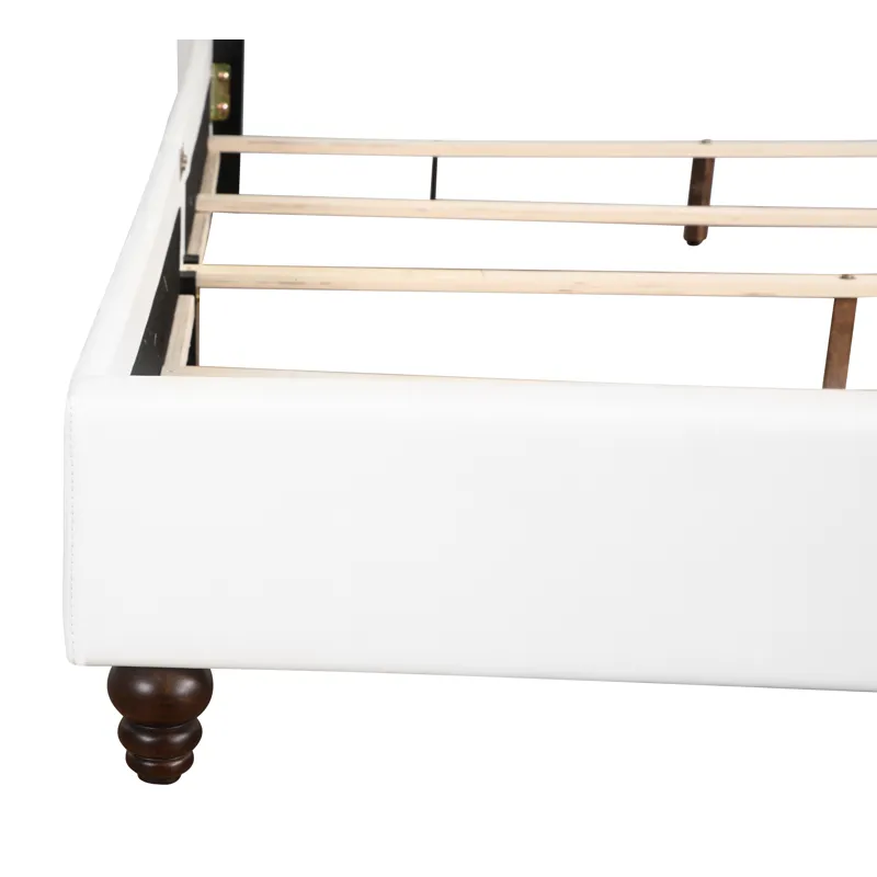 Joy - G1926-QB-UP Queen Upholstered Bed - White