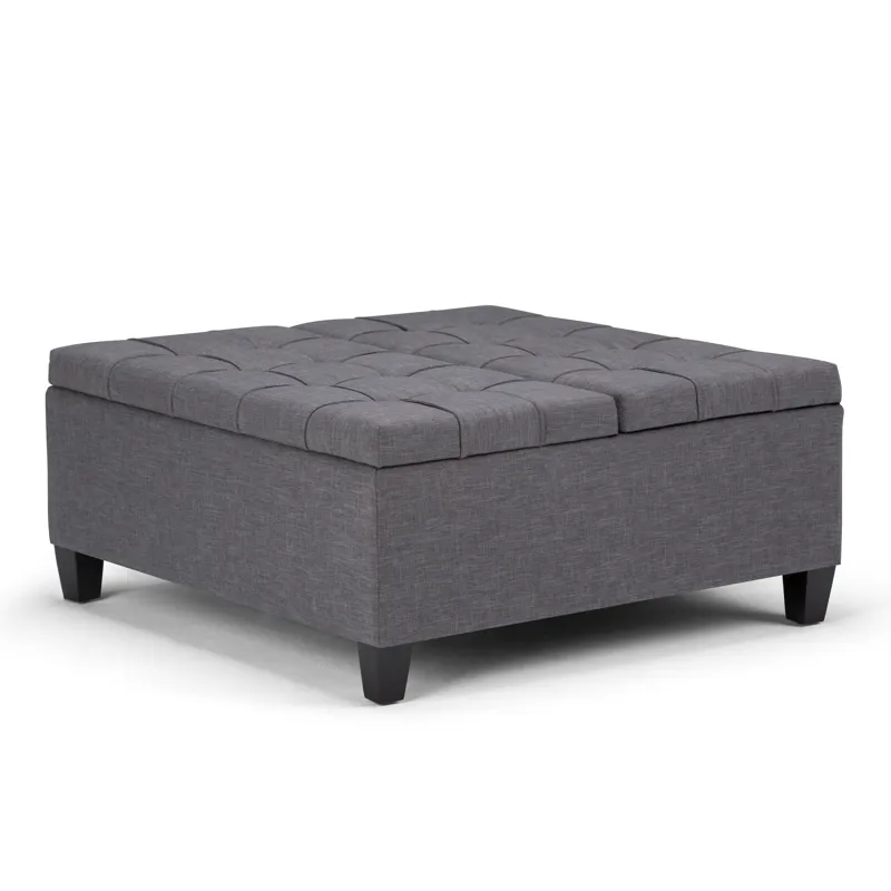 Harrison - Coffee Table Storage Ottoman - Slate Grey