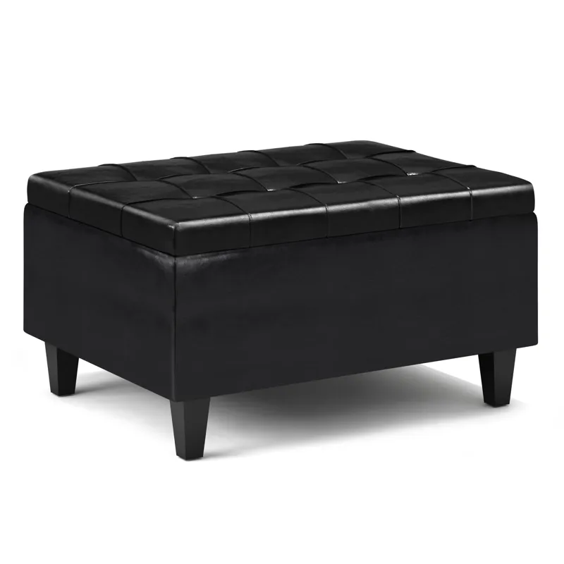 Harrison - Small Coffee Table Storage Ottoman - Midnight Black