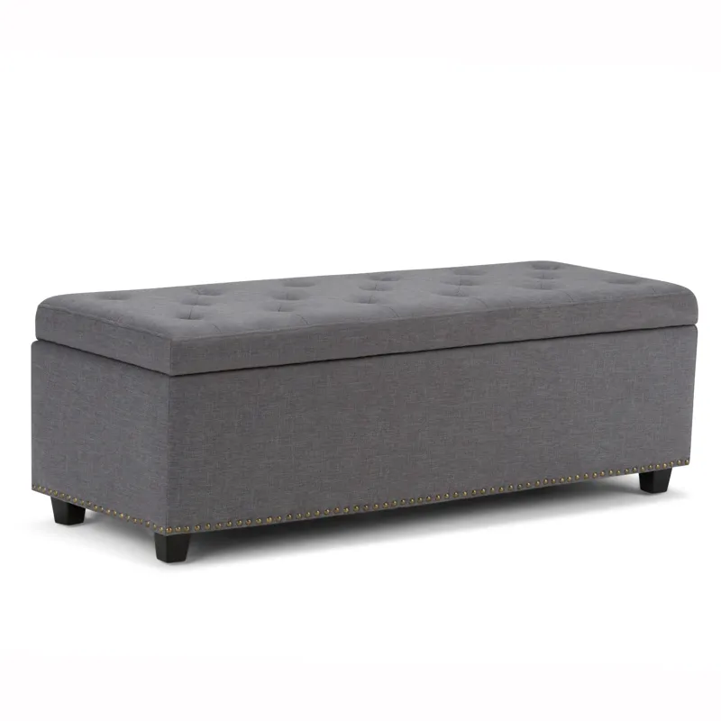 Hamilton - Storage Ottoman - Slate Grey