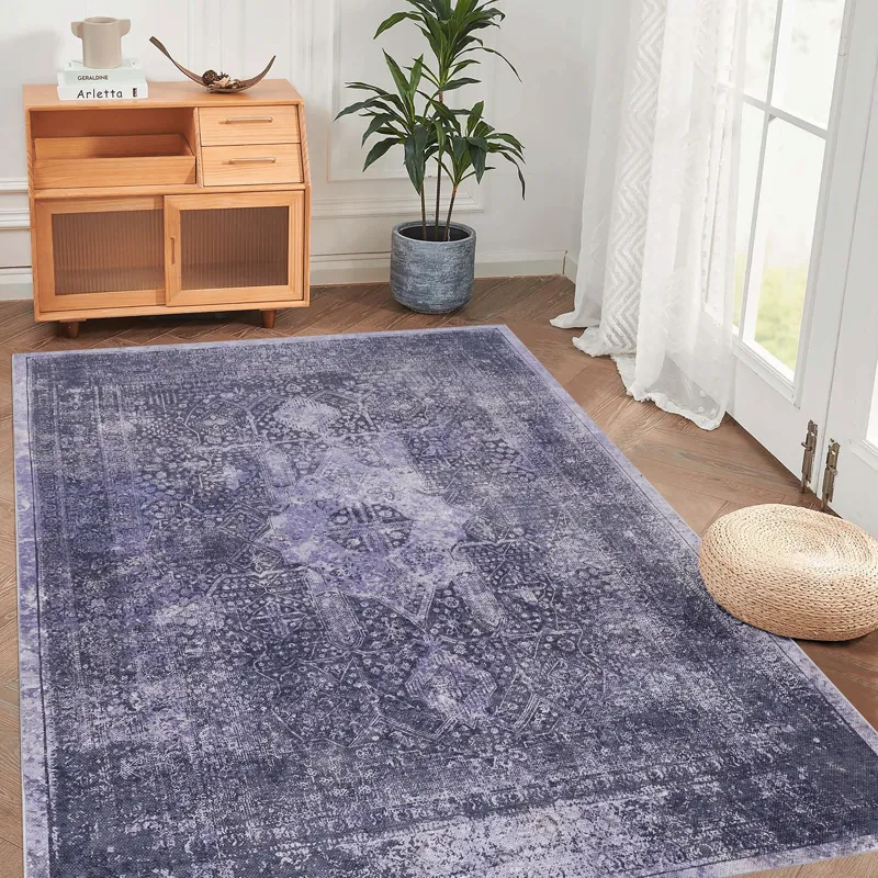 5\' x 8\' Area Rugs For Bedroom, Washable Rug, Low-Pile, Non-Slip, Non-Shedding, Foldable, Kid & Pet