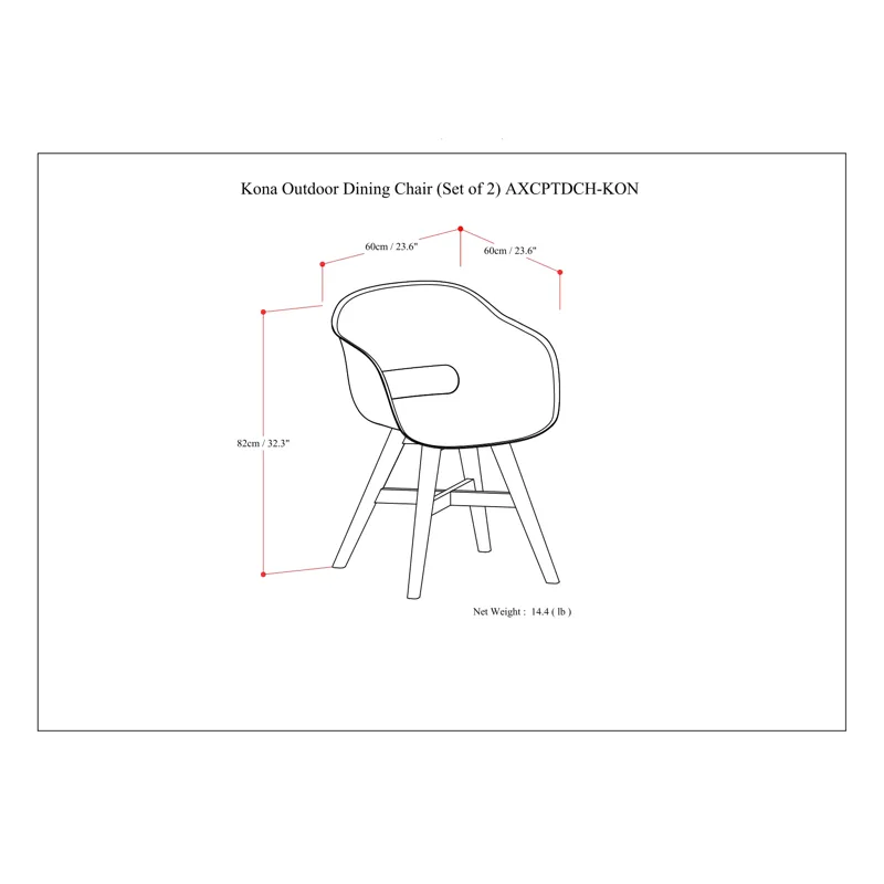 Kona - Outdoor Dining Chair in Plastic (Set of 2) - Taupe
