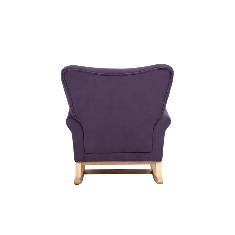 Baby Room High Back Rocking Chair Nursery Chair, Comfortable Rocker Fabric Padded Seat, Modern High 