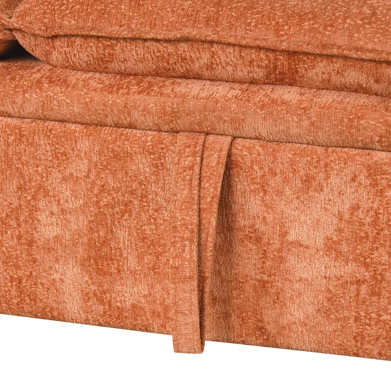 Convertible Sofa Bed Sectional Sofa Sleeper L-Shaped Sofa With A Storage Ottoman, Two Pillows, Two P