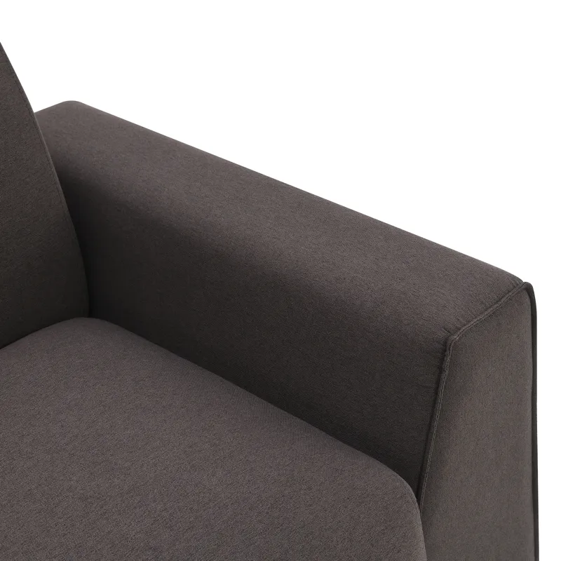 Modern Linen Sofa, Stylish And Minimalist 2-3 Seat Couch, Easy To Install, Exquisite Loveseat With Wide Armrests For Living Room - Dark Brown