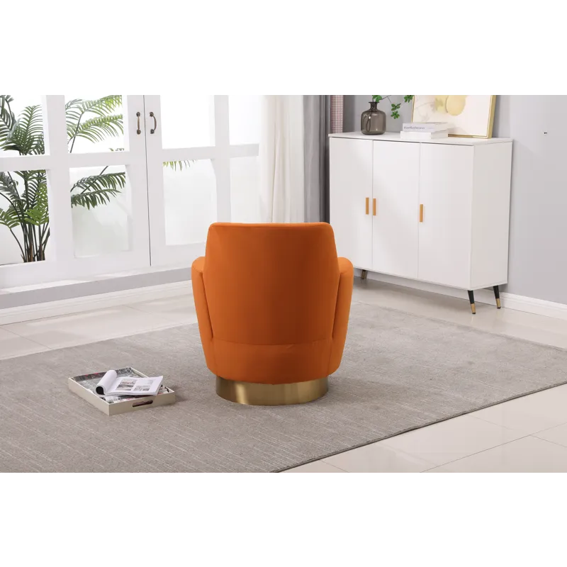 Velvet Swivel Barrel Chair, Swivel Accent Chairs Armchair For Living Room, Reading Chairs For Bedroo