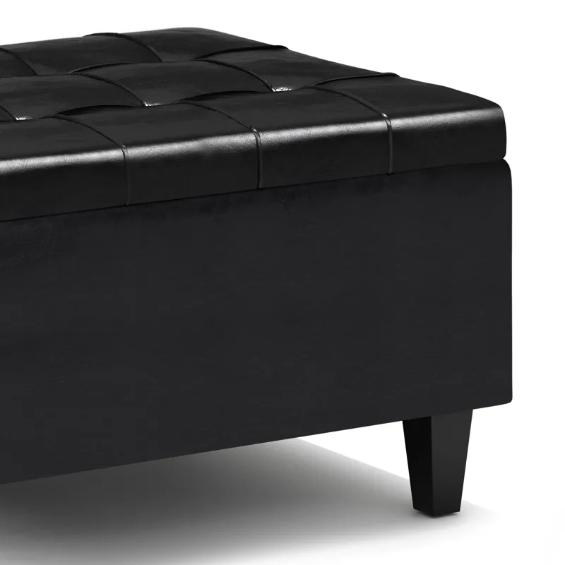 Harrison - Small Coffee Table Storage Ottoman - Midnight Black