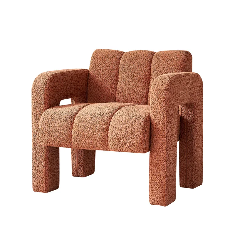 31.10\" Wide Boucle Upholstered Accent Chair - Orange