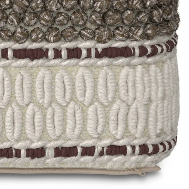 Grady - Square Pouf - Earth Tone Brown