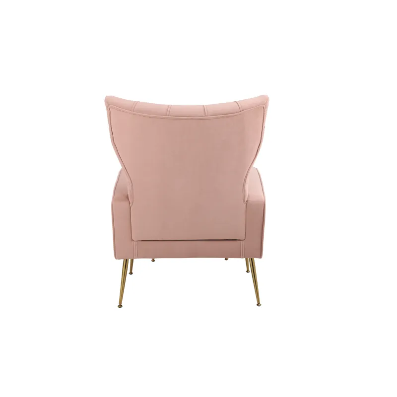 Modern Accent Chair With Ottoman, Comfy Armchair For Living Room, Bedroom, Apartment, Office - Pink