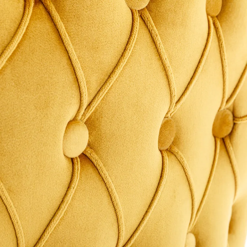 Contemporary Velvet Upholstered Wing-Back Barstools With Button Tufted Decoration And Wooden Legs, A