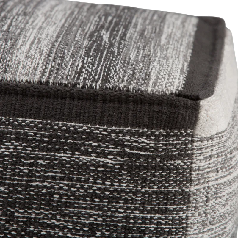 Naya - Cube Pouf - Patterned Grey Melange