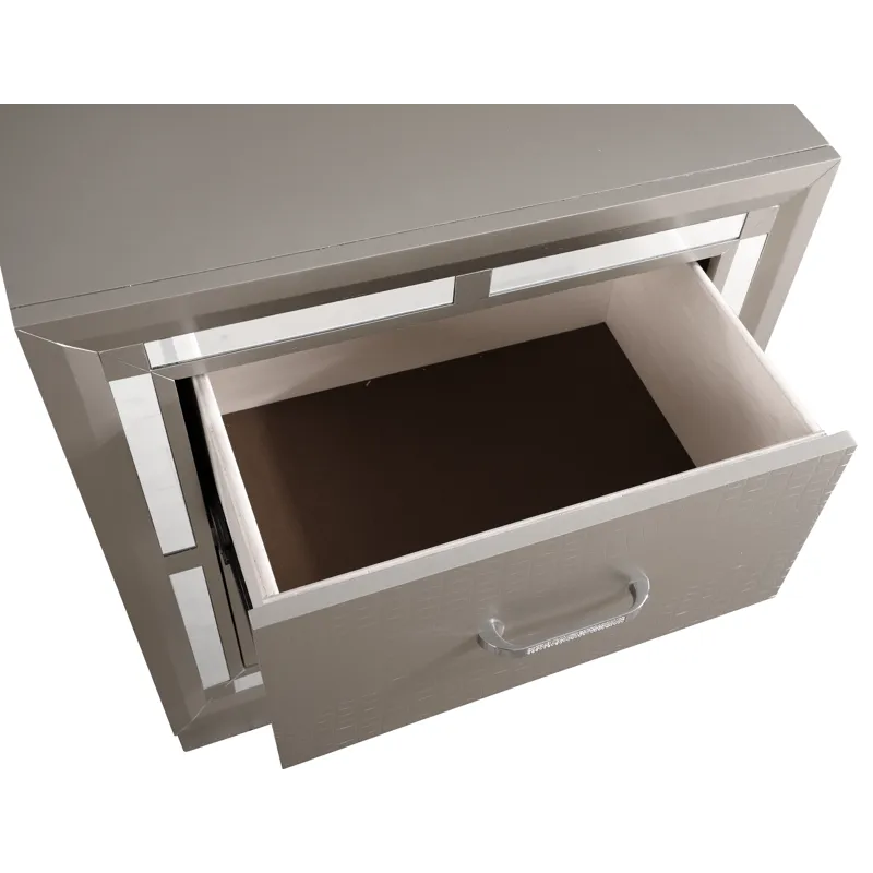 Alana - Nightstand - Silver Champagne