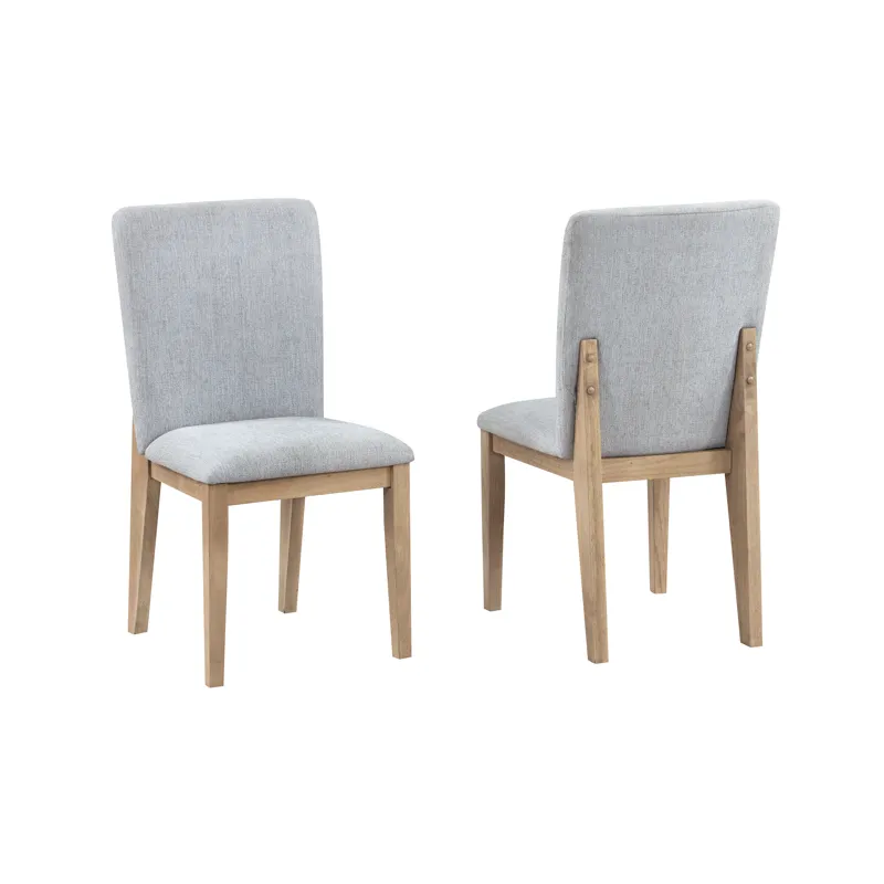 Caspian - 19\" Linen And Oak Finish Dining Chair (Set of 2) - Gray