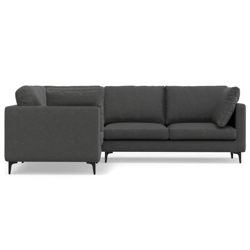 Ava - Mid Century Corner Sectional Sofa - Pebble Gray