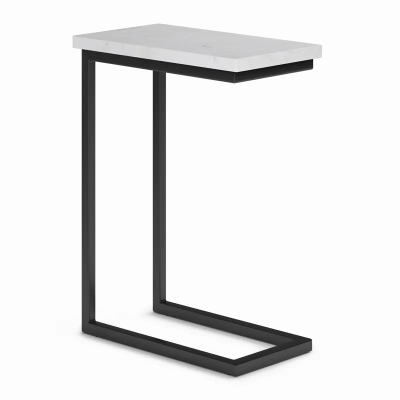 Skyler - C Side Table with Marble Top - White