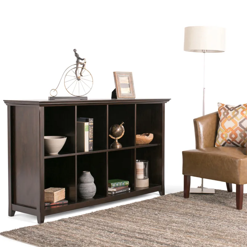 Amherst - 8 Cube Storage Sofa Table - Hickory Brown