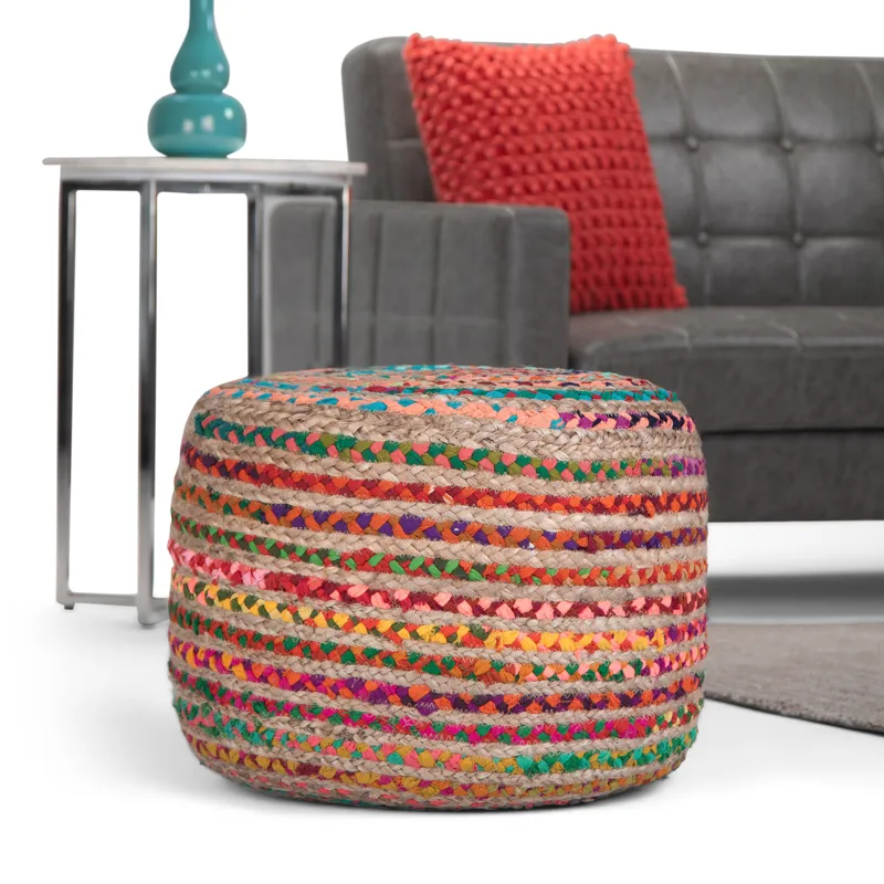 Margo - Round Pouf - Multi Color