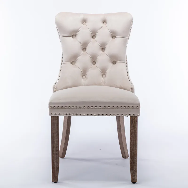 Nikki - Modern, High-End Tufted Solid Wood Contemporary Velvet Upholstered Dining Chair With Wood Le