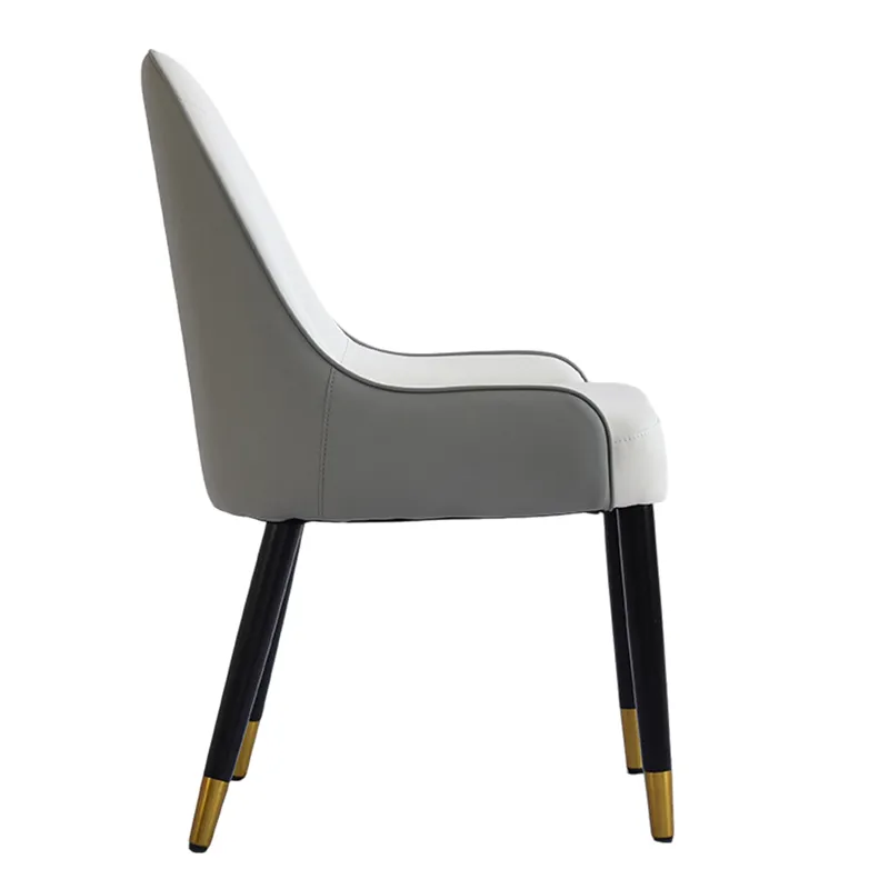 Modern PU Sponge-Filled Dining Chair, Solid Wood Metal Legs, Suitable For Restaurants, Living Rooms 