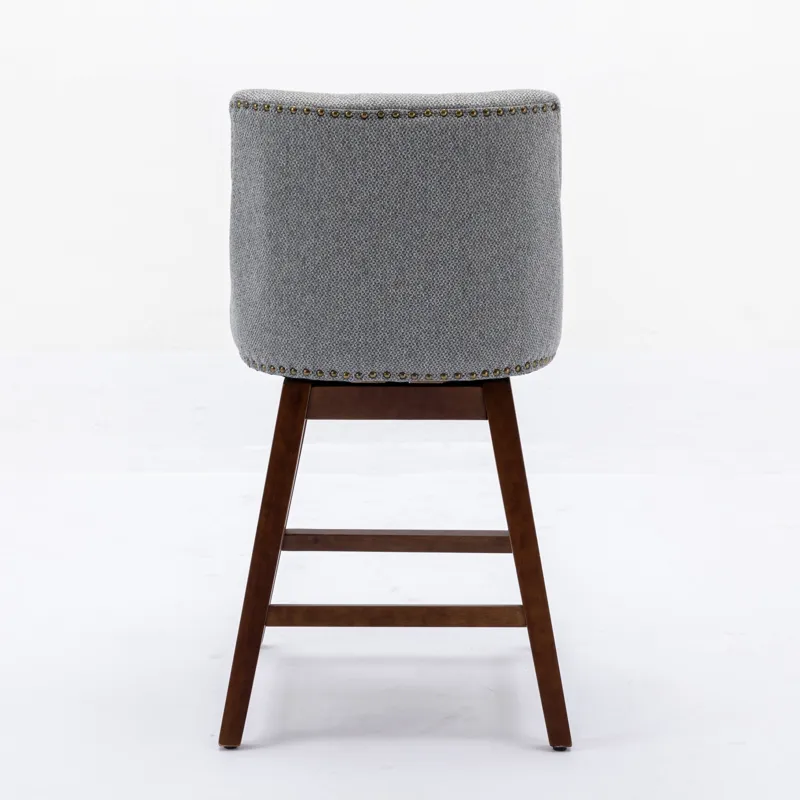 Counter Height Swivel Barstools, 26\'\' H Seat Height Upholstered Bar Stools (Set of 2), Fabric - Gr