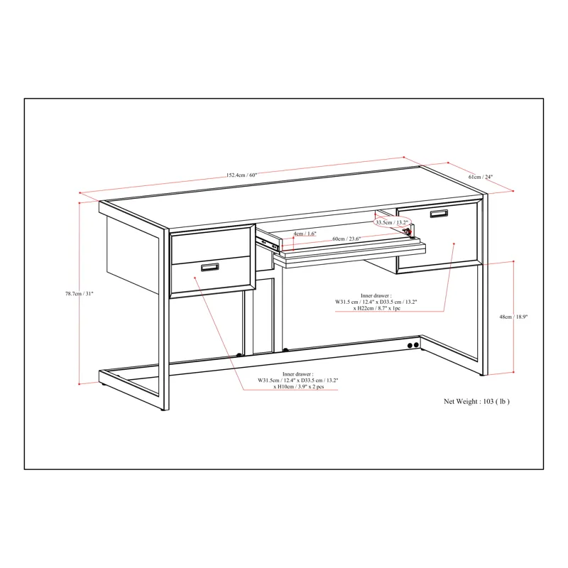 Hampden - Desk - Weathered Grey