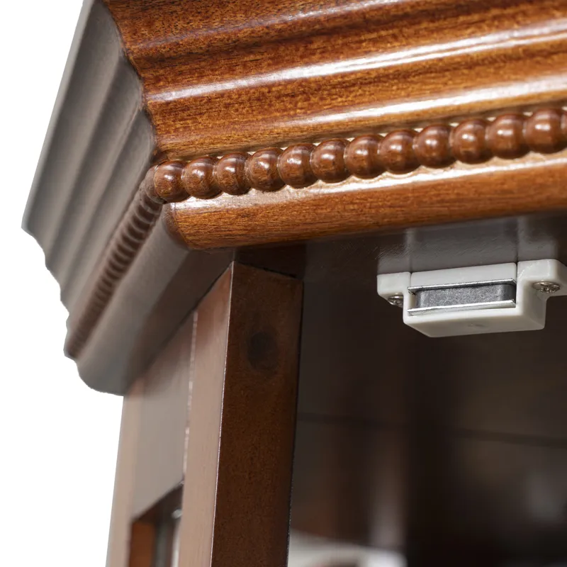 Corner Curio Cabinet With Lights, Adjustable Tempered Glass Shelves, Mirrored Back, Display Cabinet 