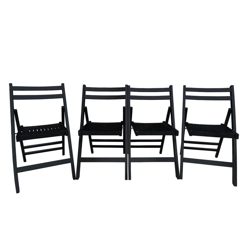 Folding Special Event Chairs, Foldable Style (Set of 4) - Black