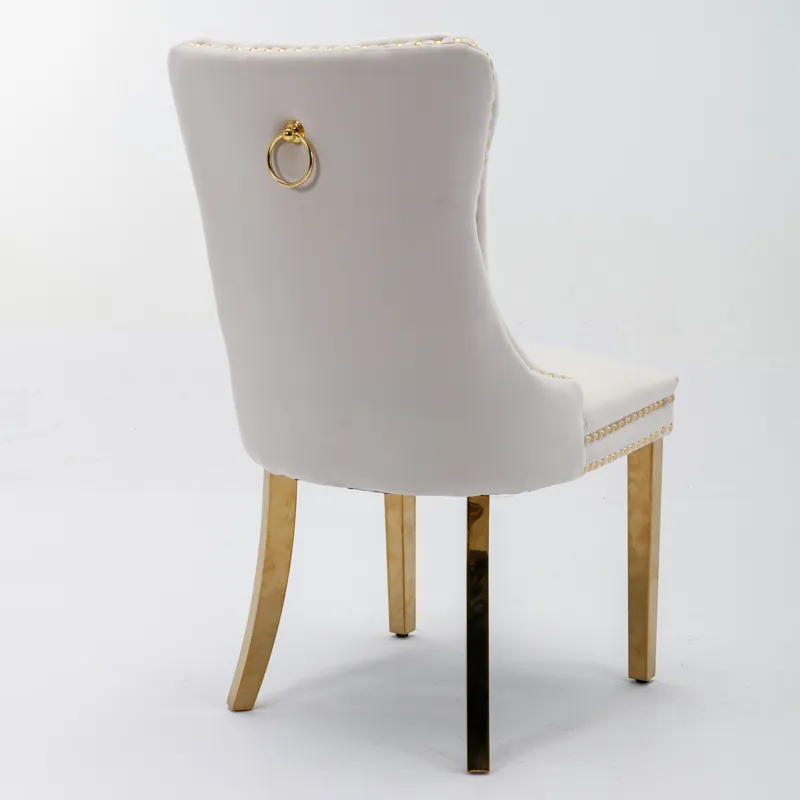 Nikki - Modern, High-End Tufted Solid Wood Contemporary Velvet Upholstered Dining Chair With Golden 