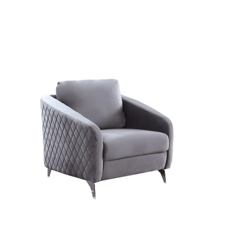 Sofia - Velvet Modern Chic Accent Armchair - Gray