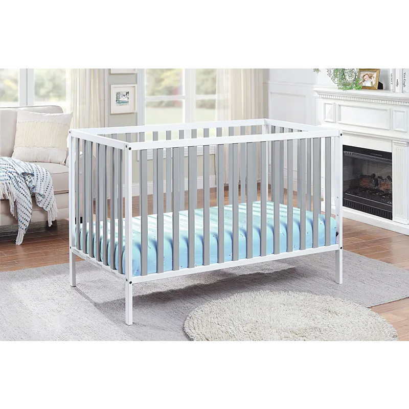 Deux - Remi 3-in-1 Convertible Island Crib - White/Gray