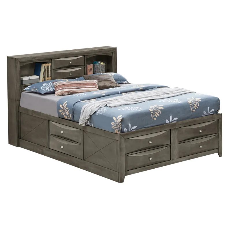 Marilla - G1505G-FSB3 Full Storage Bed - Gray