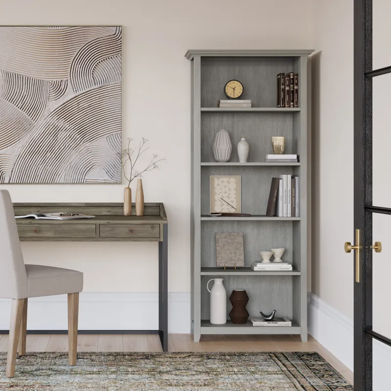 Amherst - 5 Shelf Bookcase - Fog Grey