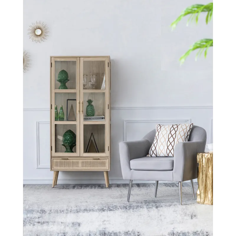 Tall Wooden Cabinet - Brown